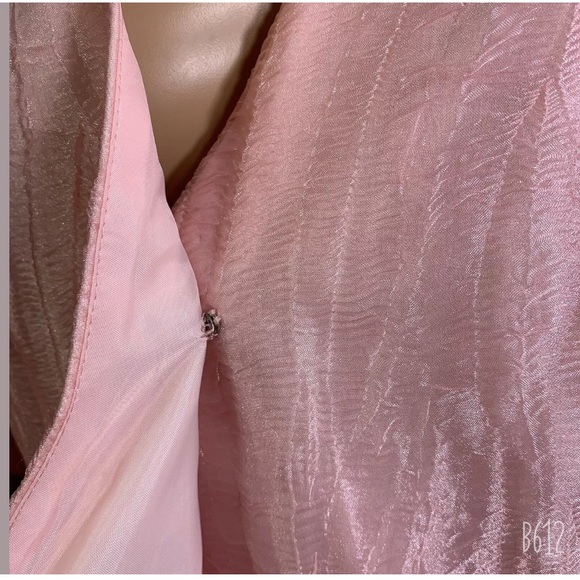 LIGHT PINK WRAP BLAZER V-NECK 3/4 SLEEVE - Picture 4 of 6
